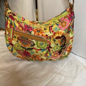 Lily Bloom Crossbody Bag, floral, Medium Size Fabric purse